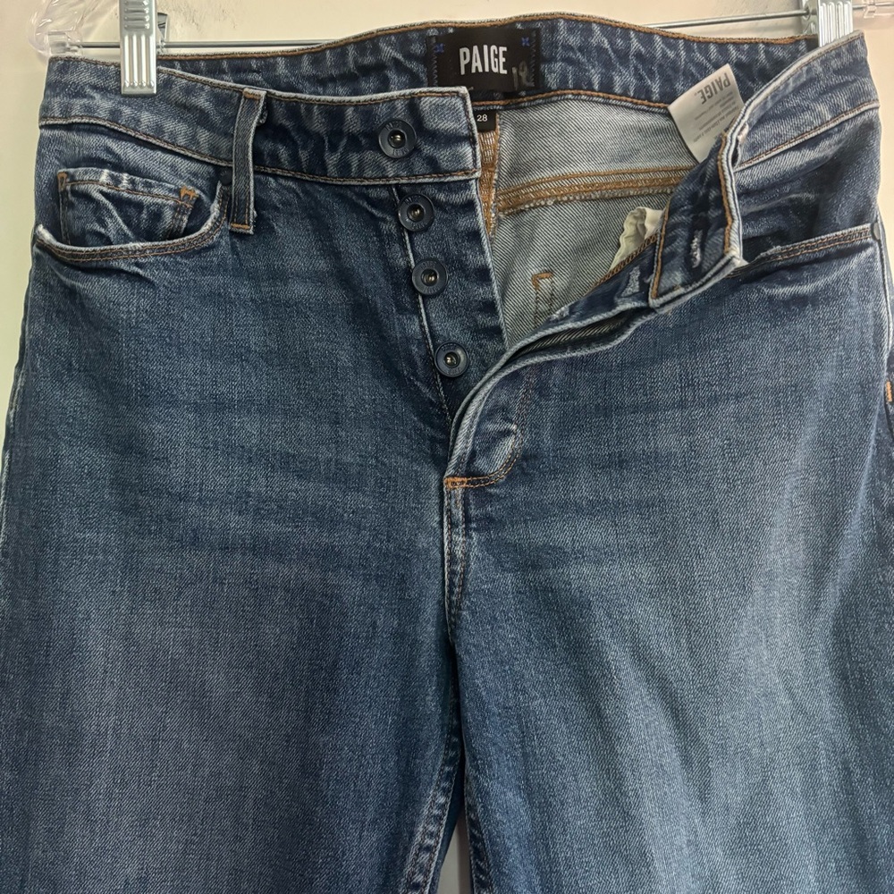 PAIGE Colette Crop Flare Jeans w/Buttons